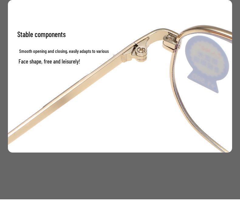 High-End Metal Reading Glasses with 100% Anti-Blue Light Protection for Seniors
