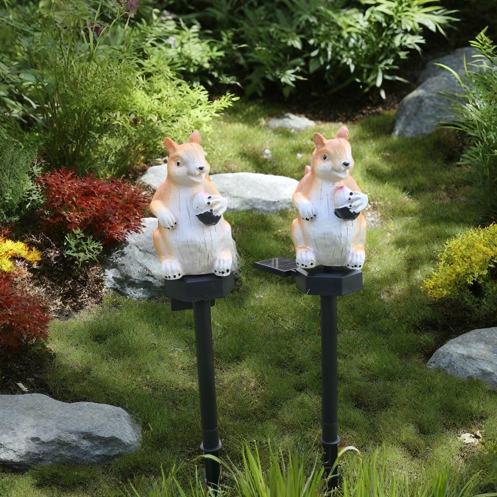 Ground Insertion Solar Animal Lamp Cute Rabbit Squirrel Lawn Light Outdoor Solar Light  Outdoor