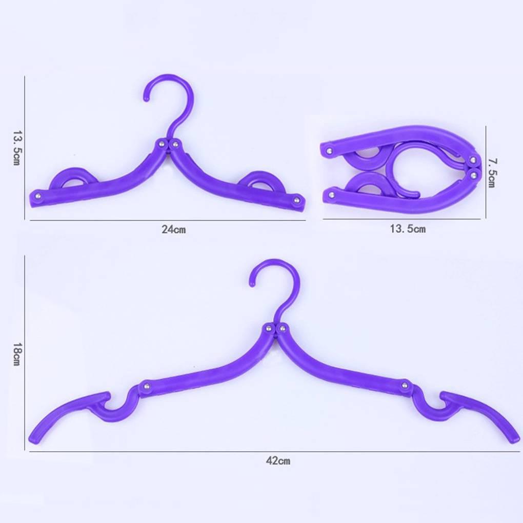 Portable Folding Plastic Clothing Coat Hanger Travel Foldable Hanger 5 Colors