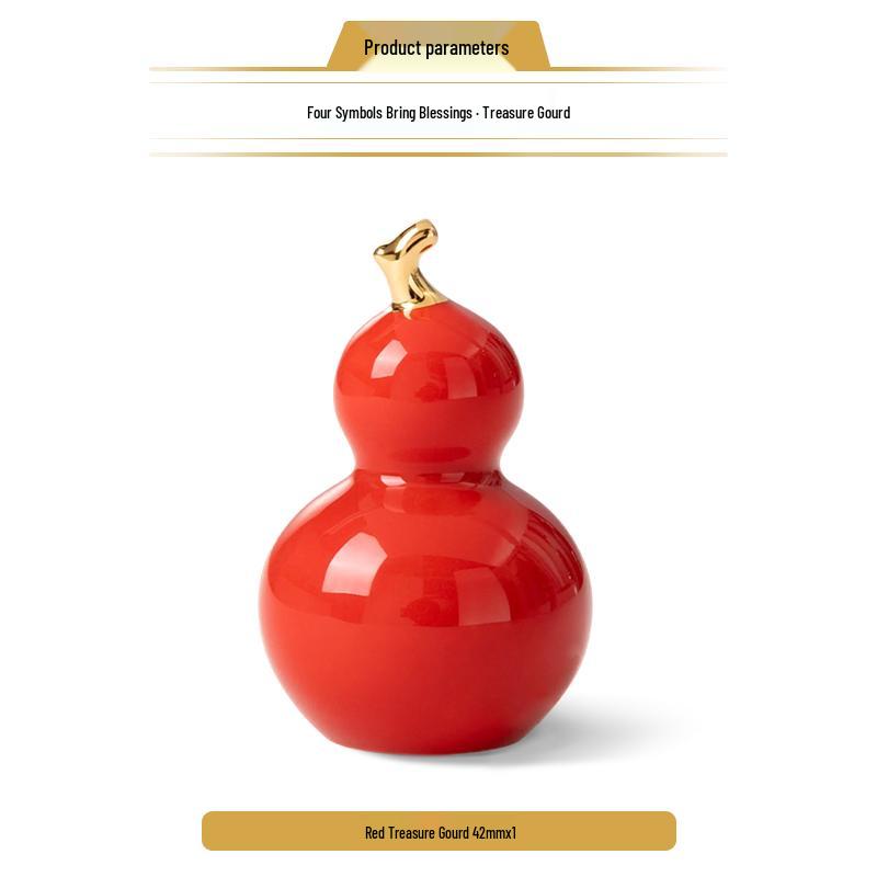 

New Gourd Ceramic Ornament: Car Interior & Luggage Accessory for Fortune and Peace