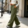 Women's High Waisted Wide Leg Loose Fit Lined Pants for Running Casual Wear