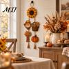 Harvest Atmosphere Wall Hanging Autumn Wooden Sign, Rustic Farmhouse Door Sign with Tassels and Wood Beads, Seasonal Indoor Outdoor Fall Porch