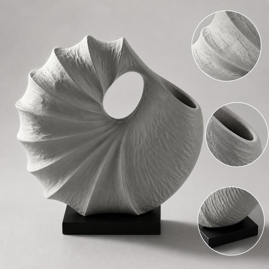 Vase mit rechteckiger Basis, modern, rund, matt für den Eingangsbereich