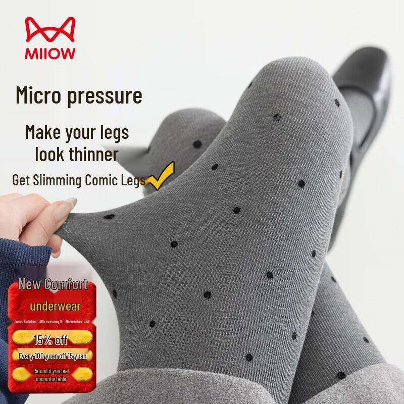 

Mao Ren Polka Dot Thermal Leggings for Women One Size