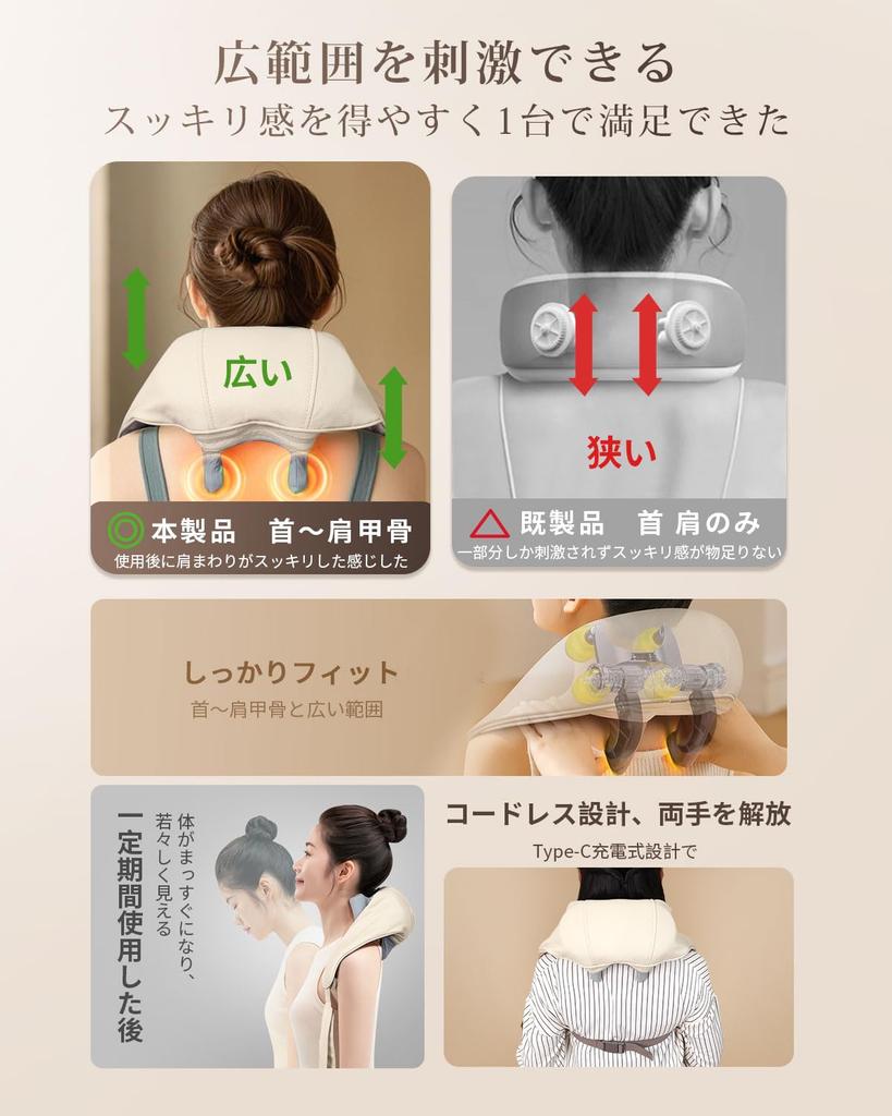 Nackenpflege Nackenentspanner zum Heizen 2 3 Intensität Einstellbar Waschbarer Stoff Einfach für Neue Feier Zuhause oder Büro Japanische Bedienungsanleitung Enthalten