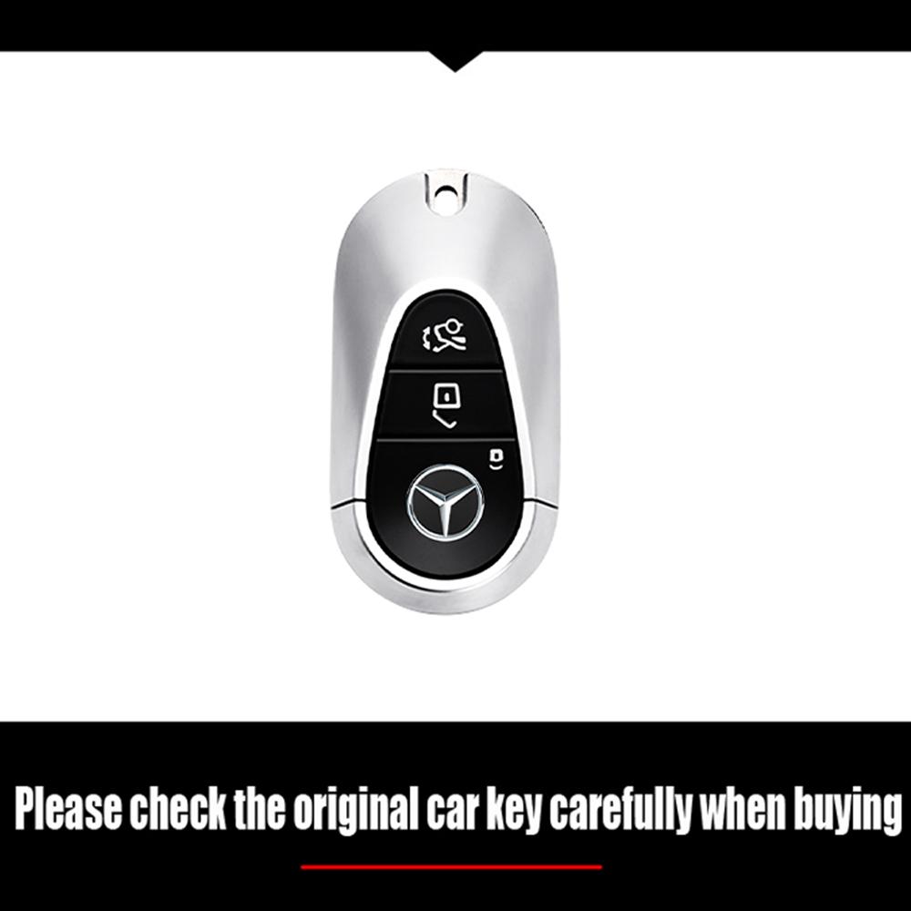 Alloy Carbon Fiber Style Car Key Case Cover For Mercedes Benz C E S Class W206 W223 W214 GLA GLB GLC CLA CLS E300 S450 S580 S500