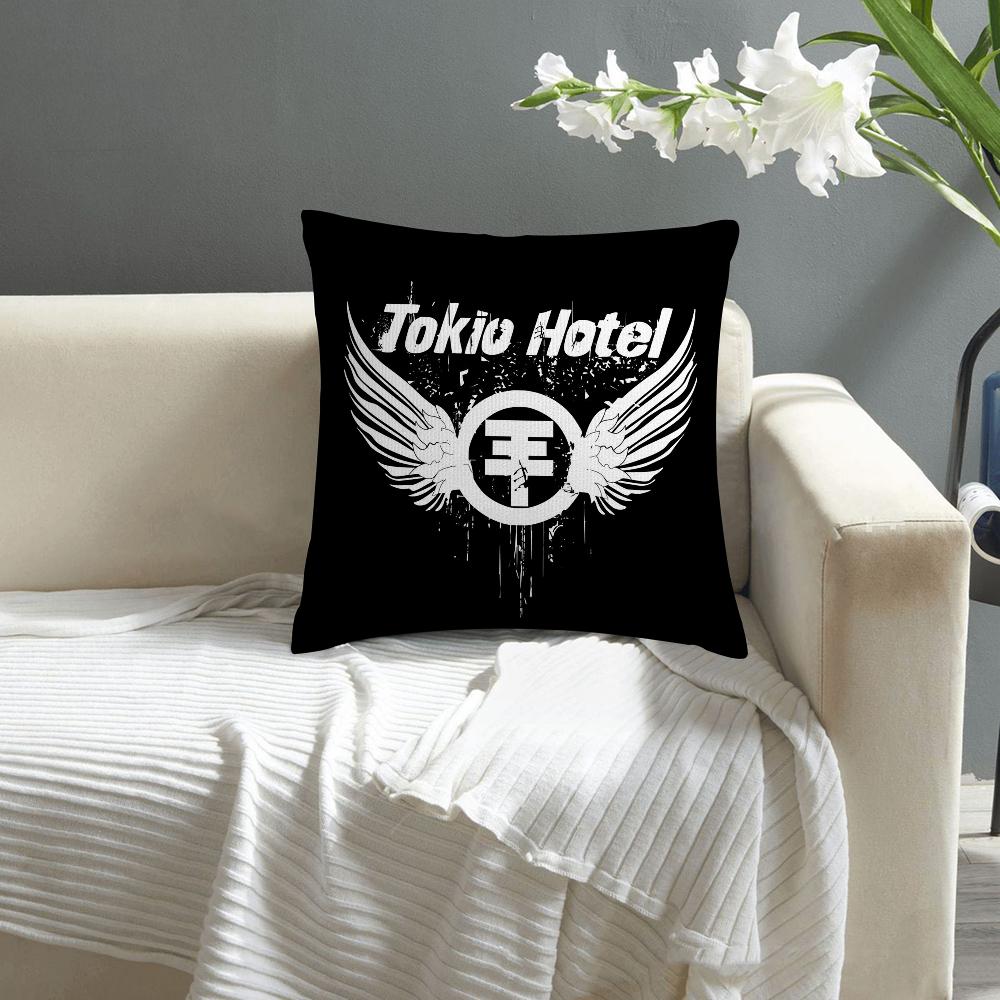T-Tokio H-Hotel Band Pillow Case Sofa Decorative Home Double-sided Print Plush Square Throw Pillow Covers Cushion Decor Cover