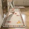 Cartoon Non-slip Floor Mat, Water-Absorbent, Absorbent Foot Mats, Non-slip Area Rug, Quick-Drying, Home Decoration, Kitchen