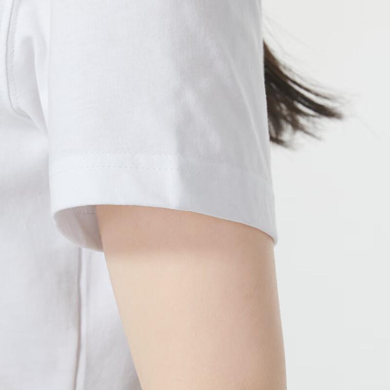 Adidas Solid Color Letter Logo Running Sports Training Fitness Crew Neck Short Sleeve T-Shirt Women Tops White JE3570