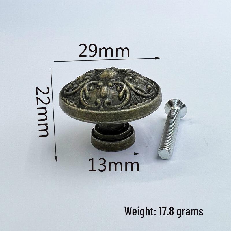 Runder Vintage-Schubladengriff aus Zinklegierung für Schränke und Möbel