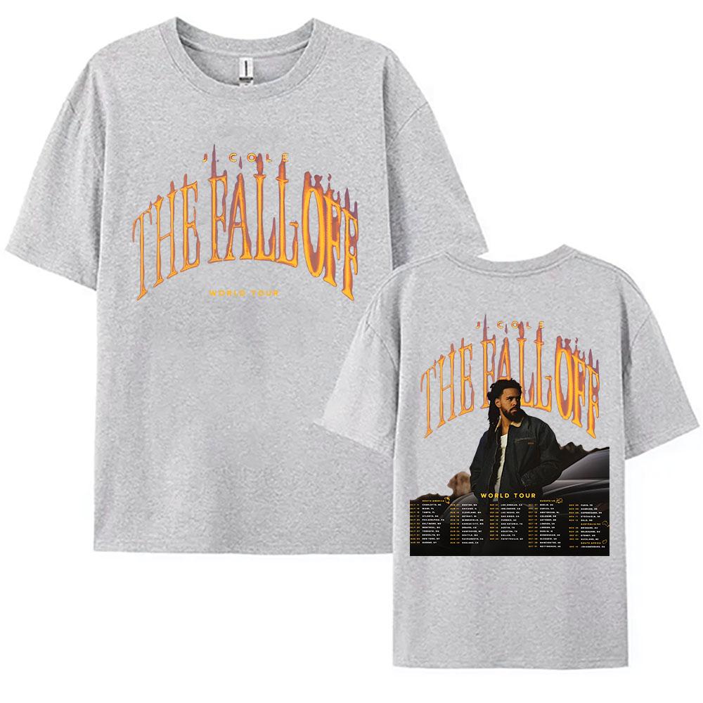 

J COLE THE FALL OFF World Tour 2026 Tshirts Unisex Streetwear Short Sleeve Oneck Loose Female Tshirt Casual Summer Women Tees 4XL
