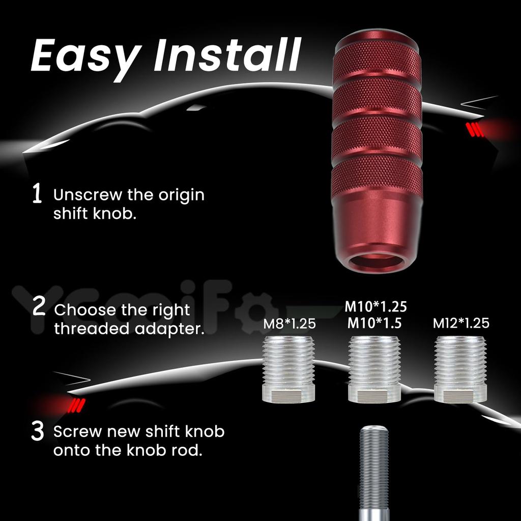 Shift Knob 3.8 Inch Aluminum Weighted Car Gear Stick Shifter