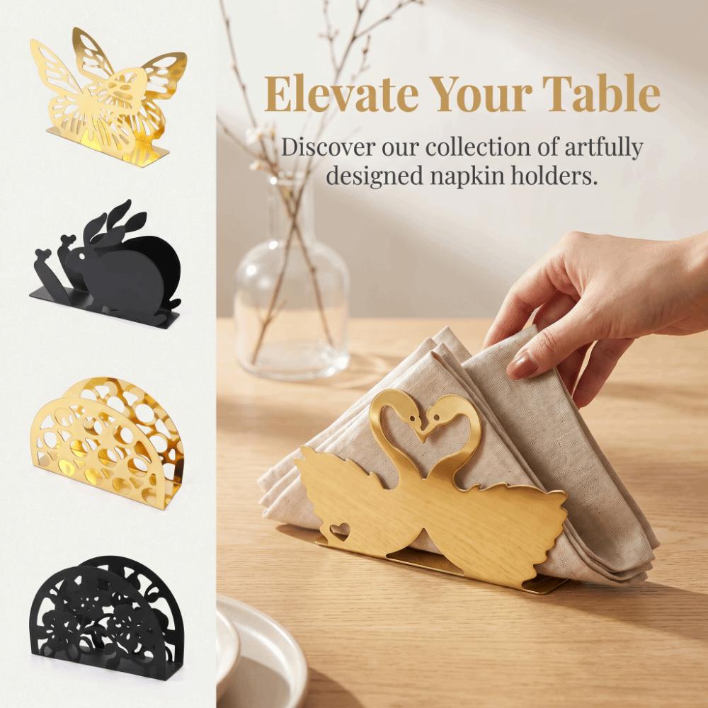 Iron Paper Towel Holder Butterfly Rabit Shape Tissue Dispenser Napkin Storage Cafe