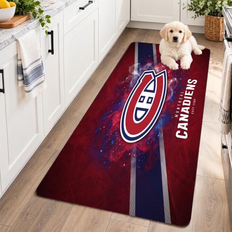 Flanell Küchenmatte Montreal Canadiens Weicher Teppich Rutschfester Bodenbelag Heimdekoration