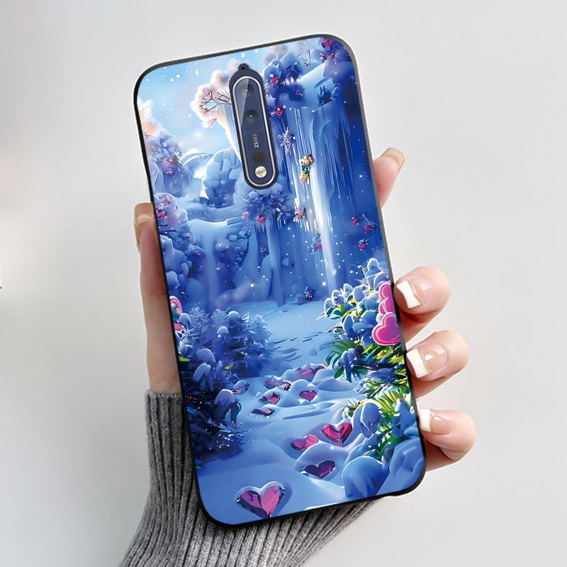 Custodia Per Nokia 8 / Nokia 8 Sirocco Custodia per Telefono Estetica Moda Gatto Carino Nero Opaco Morbido TPU Silicone Copertura Protettiva Paraurti