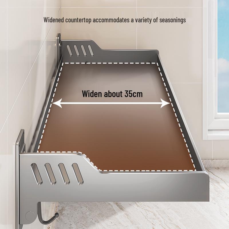 Punch-Free Wall-Mounted Kitchen Storage and Seasoning Rack