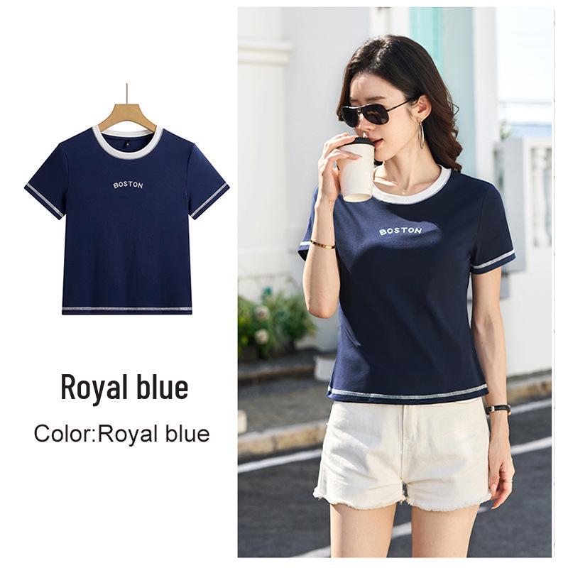 2026 Spring Women's Short Sleeve Printed Round Neck T-shirt