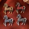 Rhinestone Lapel Pin Vintage Horse Lapel Pin Zodiac Animal Brooch Intricate Jewelry Brooch Accessory For New Year Gift Hats