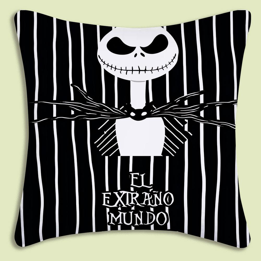 Halloween Skull Jack Sally Pillow Covers Cartoon Sofa Decorative Home Double-Sided Printing Short Plush Cute Cushion Cover