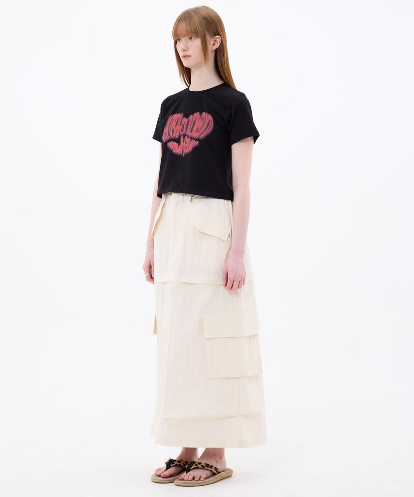 Alikim Double Cut Cago Skirt / Ivory