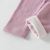 Autumn and Winter Children Solid Color Medium High Waist Thick Leggings Boys and Girls Fleece Warm Casual Pant