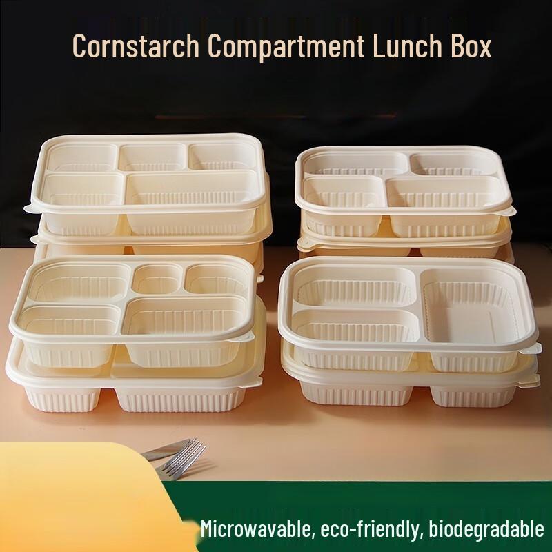 Disposable Biodegradable Corn Starch Divided Meal Boxes