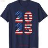 Classic Vintage 2025 American Flag 20 25 T Shirt  Vintage Washed Stretched Fashion Designer Clothes Soft Versatile