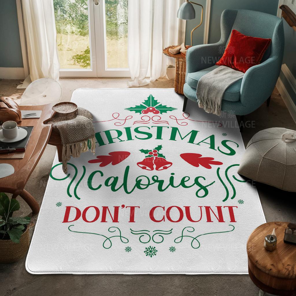 House Entrance Carpet Home Door Mat Living Room Bath Foot Bathroom Non-slip Water Absorption Rugs Bath Merry Christmas Winter