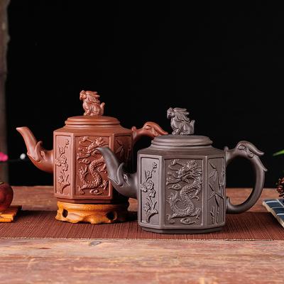 Τσαγιέρα Zisha μεγάλης χωρητικότητας για παρασκευή τσαγιού, χειροποίητη τσαγιέρα, μονή τσαγιέρα, κεραμικό οικιακό σετ τσαγιού Kung Fu, σετ φλιτζανιών τσαγιού