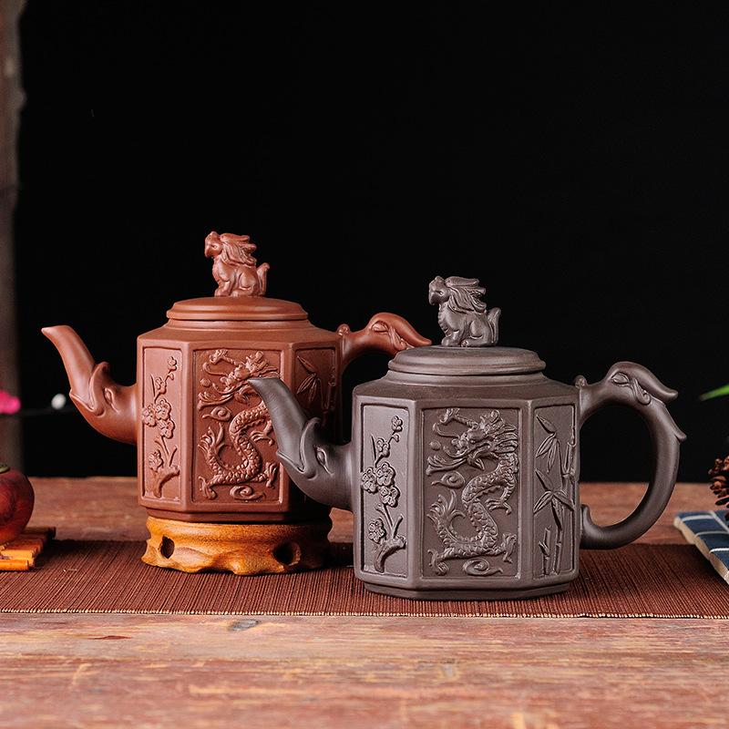 Zisha pot large capacity brewing teapot handmade teapot single pot ceramic household kung fu tea set teacup set