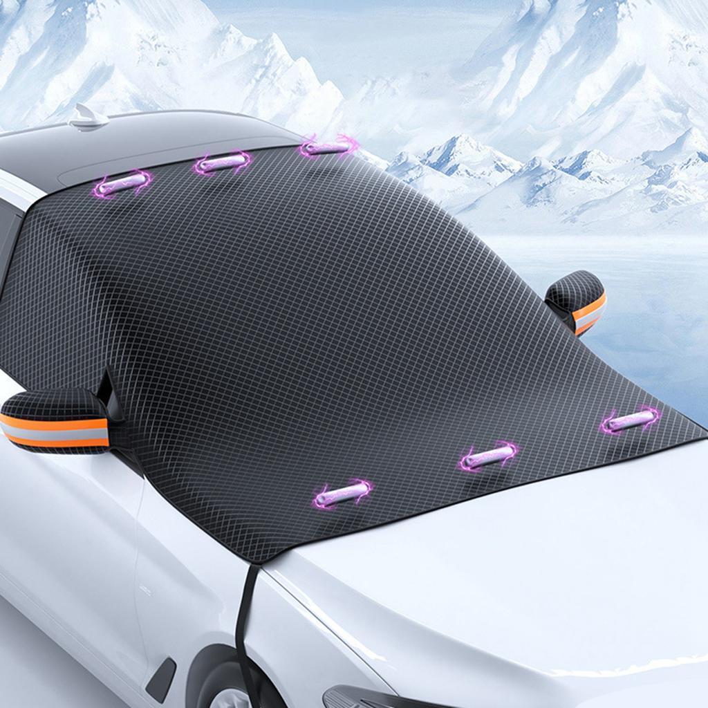 Windshield Cover for Ice and Snow Car Cover Waterproof All Weather Magnetic Windproof Fireproof Windshield Sun Shade