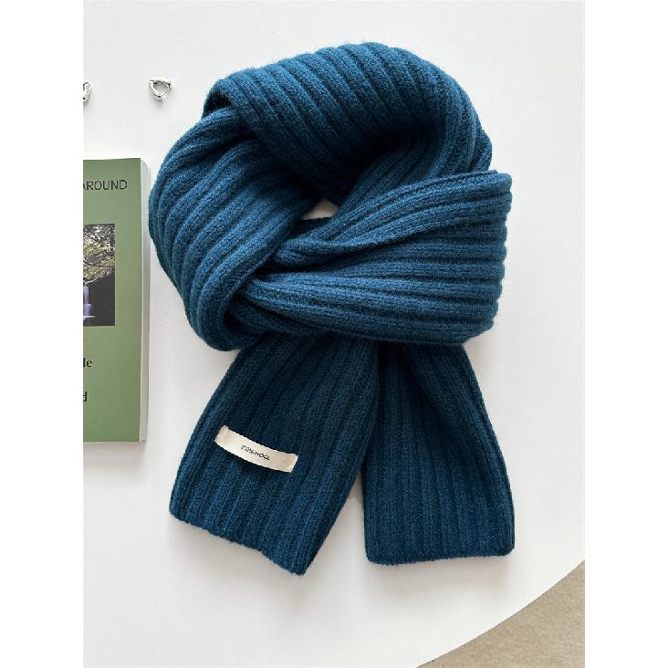 New Knitted Wool Knitted Cashmere Scarf For Women Couples New Versatile Solid Color Scarf Winter