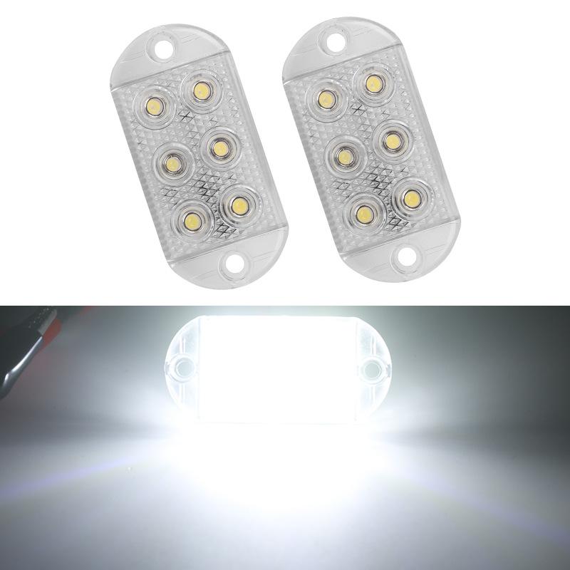 1 Sæt 12-80V Trailer Bil Lastbil Signallampe Indikatorlys 6LEDs Høj Lysstyrke Vandtæt Strobe Lys LED Flash Advarselslys