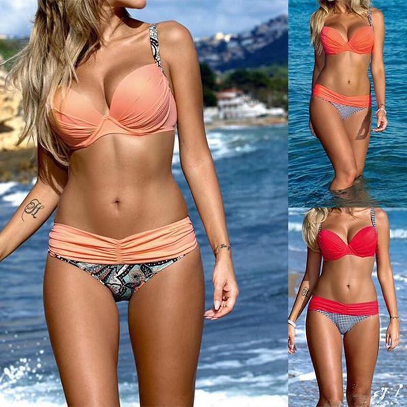 Premium Quality Women Sexy Swimsuit Beach Bikini Bathing Suit Padded Patchwork Set