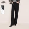 Xiangying Fleece-Lined High-Waist Straight Wide-Leg Pants