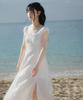 Rose Franz Floral Lace Slim Long Dress [Ivory]
