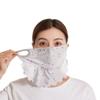 Flower Pattern Ice Silk Mask UV Protection Face Gini Mask Breathable Face Cover  Hiking