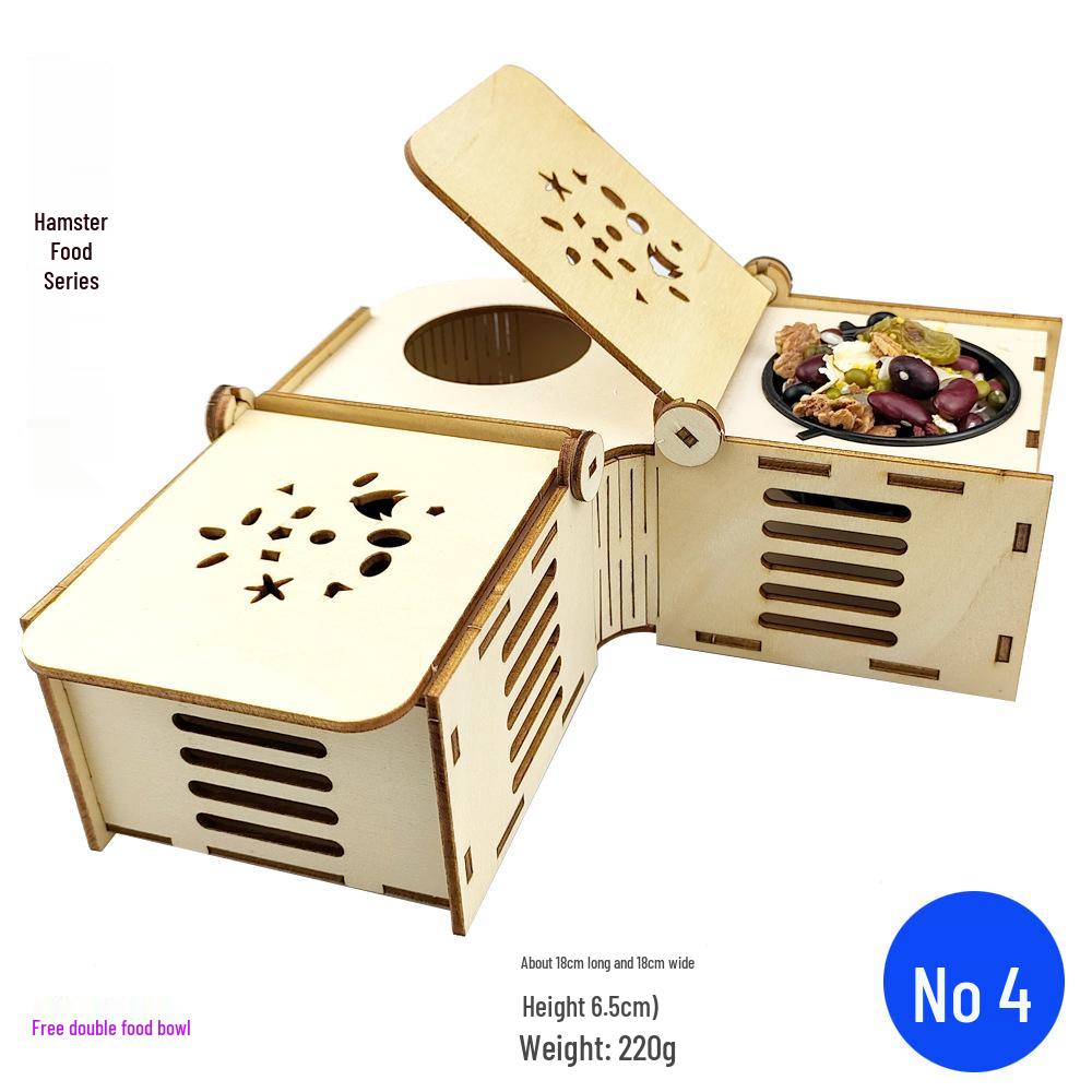 Ensemble de gamelles en bois et de jouets éducatifs pour hamster: Balançoire, piste, cachette, cadre d'entraînement et escaliers d'escalade