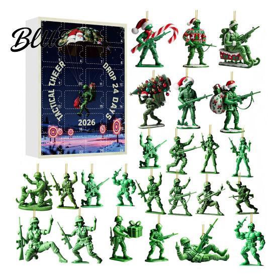 Holiday Keepsake Green with Pcs Day Christmas Calendar 24 Soldiers Advent Countdown Calendar Xmas Party