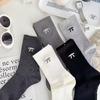 Women's Spring and Autumn New Embroidered Bowknot Mid-tube Socks Combed Cotton Women's Socks