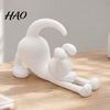 Cute Home Decor Items 3D Printed Puppy Phone Holder, Desktop Stand, Mobile Phones PLA Material Stand Support Lazy Dog Ornament for Office Desk