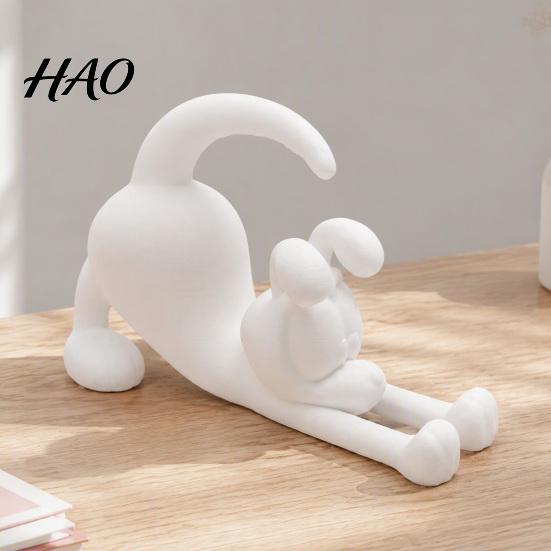 Cute Home Decor Items 3D Printed Puppy Phone Holder, Desktop Stand, Mobile Phones PLA Material Stand Support Lazy Dog Ornament for Office Desk
