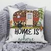Decorative Cushion Covers Camping Bus Printed Pillow  Home Sofa Throw