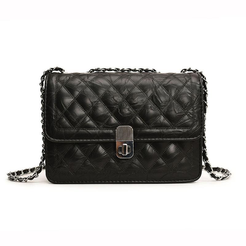 

Повседневная сумка-цепочка Женская модная маленькая квадратная сумка Сумка-мессенджер чёрный