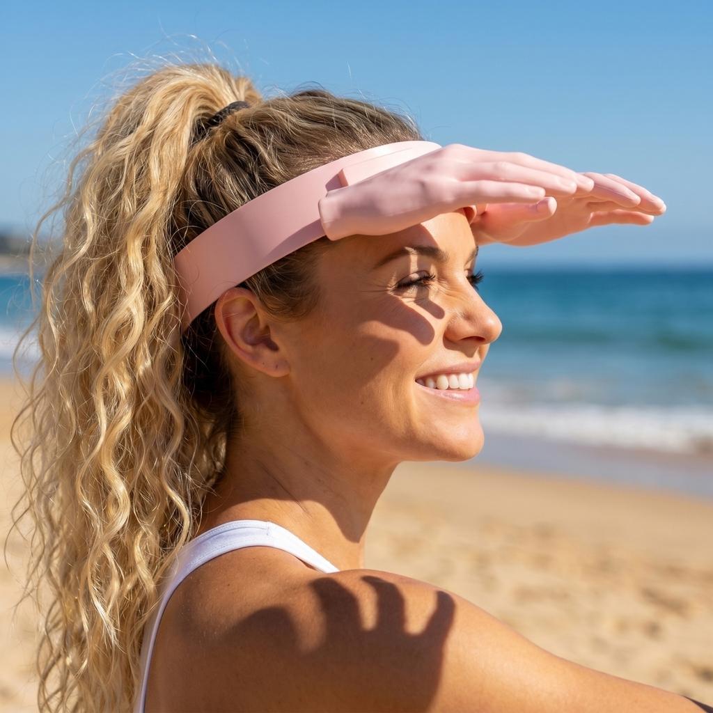 Novelty Hand-Shaped Sun Visor Hat Adjustable Outdoor Sun Protection Cap Unique Design for Casual Wear and Outdoor Activities