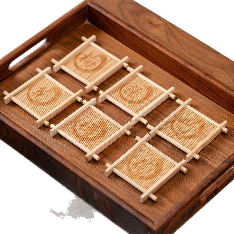 Bamboo Coaster & Decorative Tea Cup Tray