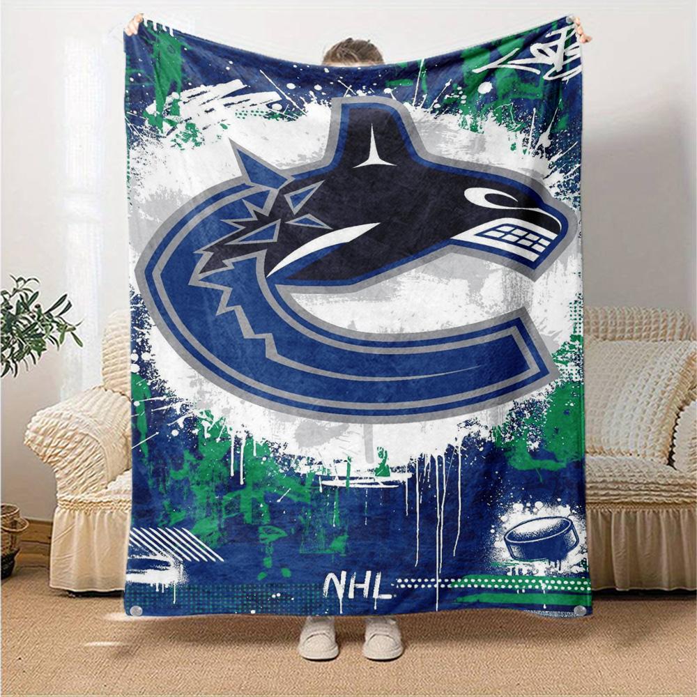 VANCOUVER CANUCKS Print Flannel Blanket High Quality Warm Comfortable Cover for All Seasons Perfect for Gifts Home Decor