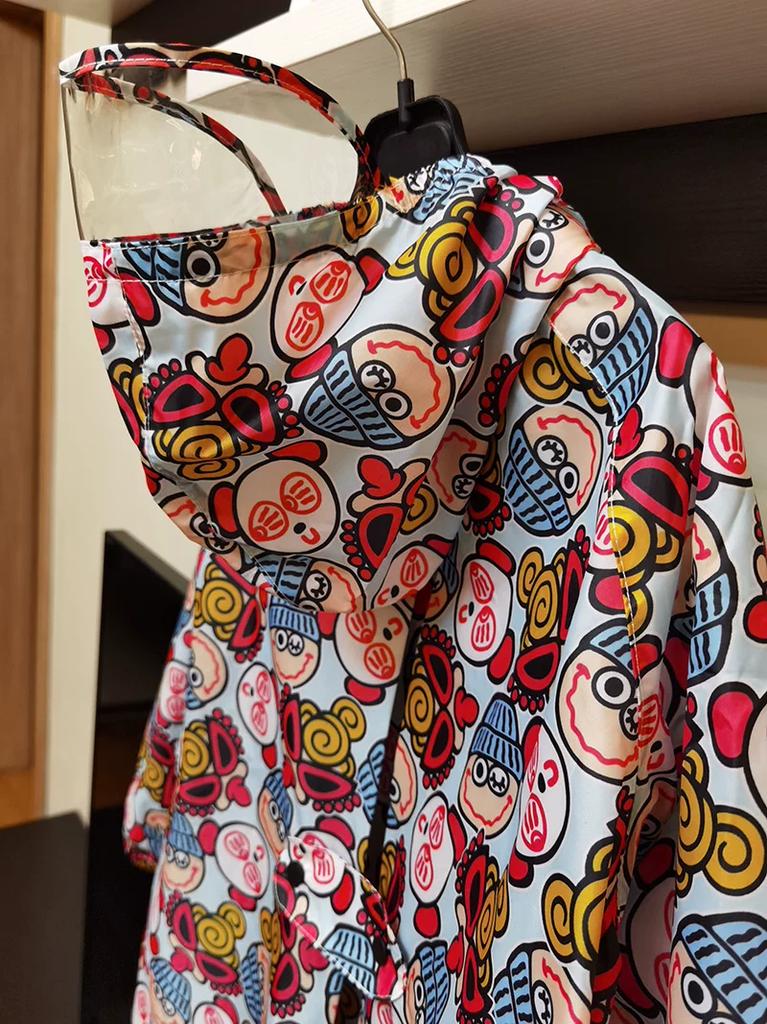 Japanese Fashion Lightweight Quick-Drying Breathable Kids Raincoat Rainproof Kindergarten Waterproof Poncho Primary School Student Schoolbag