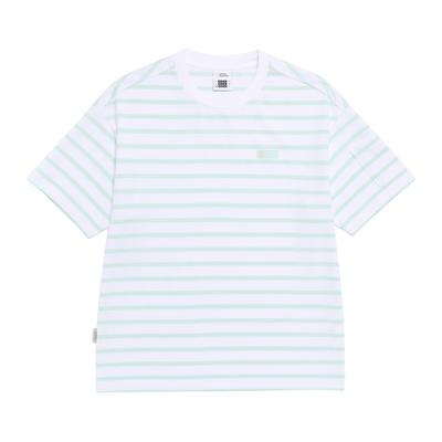NATIONALGEOGRAPHIC N262Uts030 Striped Semi-Overfit Pocket Short Sleeve T-Shirt Mint