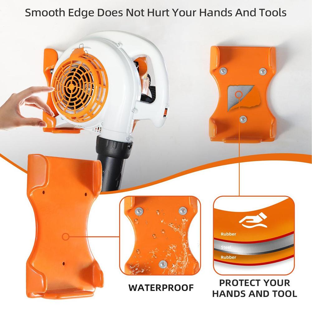 Handheld Leaf Blower Holder Protective Blower Mount Orange Garage Wall Holder Supports 150 Lbs Compatible With BG-50